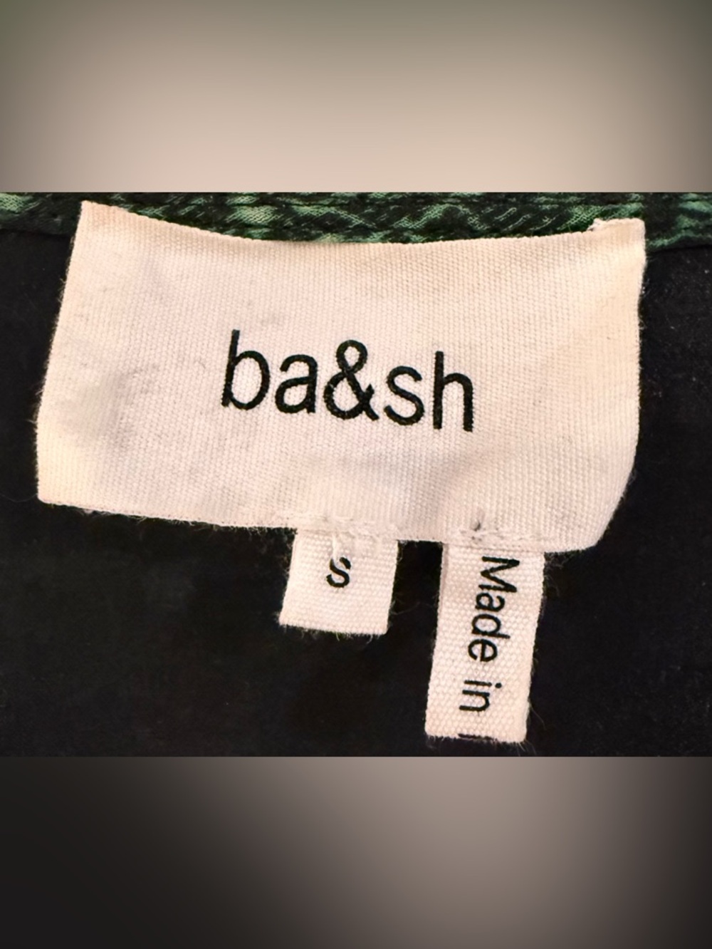 ba&sh Green Printed Peplum Blouse Small - Picture 10 of 10